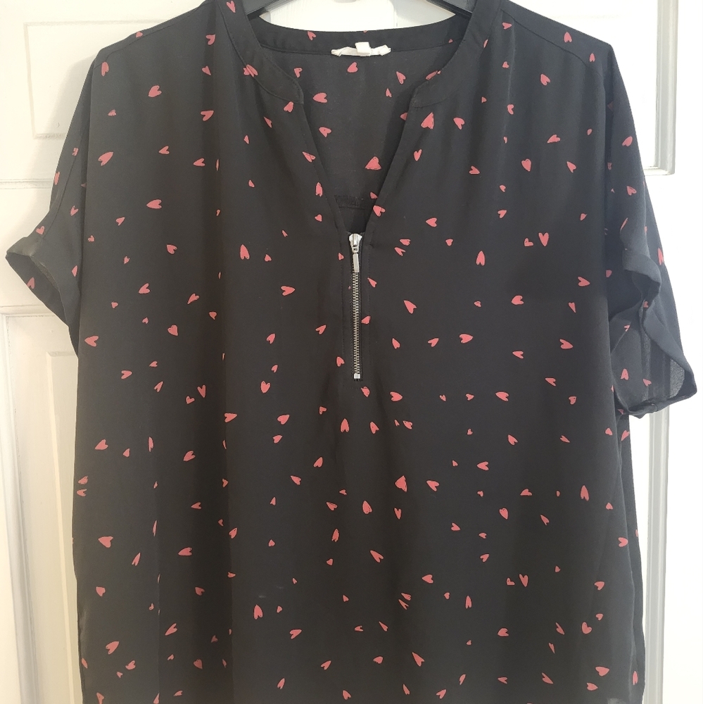 Men's Black Shirt with Red Accents